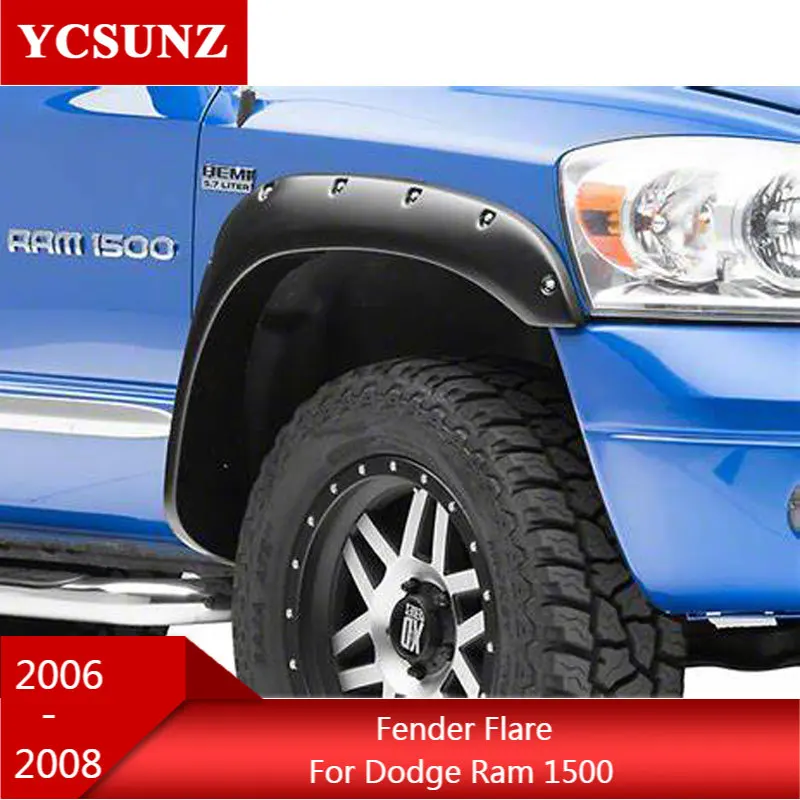 Wheel Arch Mudguards Fender Flares For dodge ram 1500 2006 2007 2008 fender flares With Bolt Nuts Pickup Truck Ycsunz