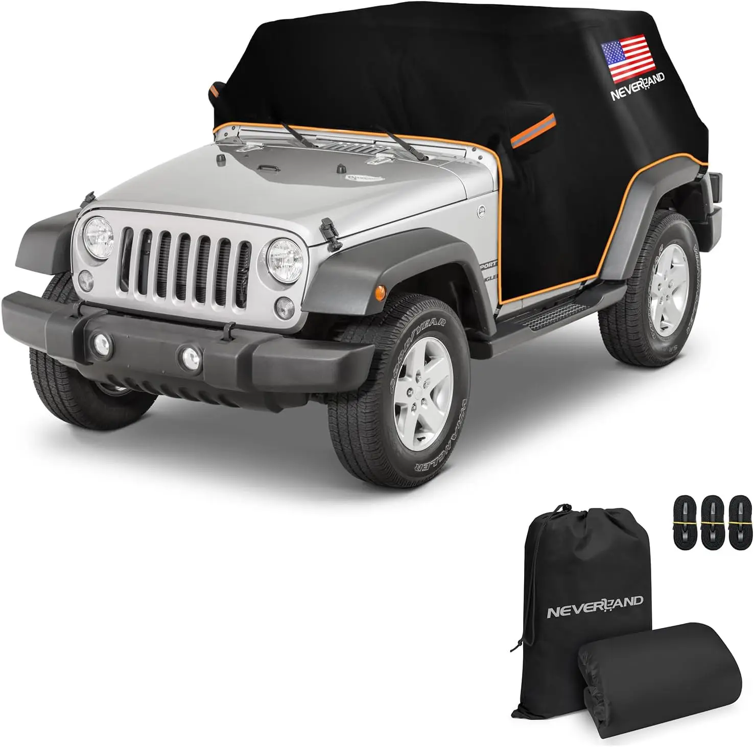 

Водонепроницаемый чехол для автомобиля Jeep Wrangler JK JL (4-дверные модели), с отражающими полосами для безопасности в ночное время