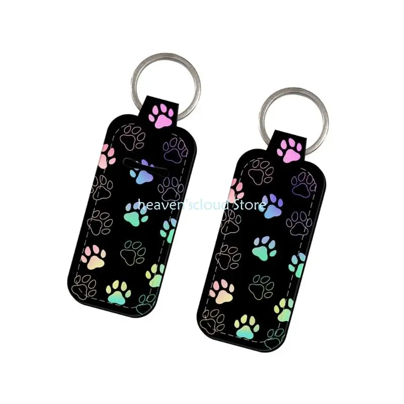 Y88B Lip Balm Holder Keychain Lovely Cats Claw Lipstick Holder Rings Lipstick Sleeve Holder Suitable for Lips