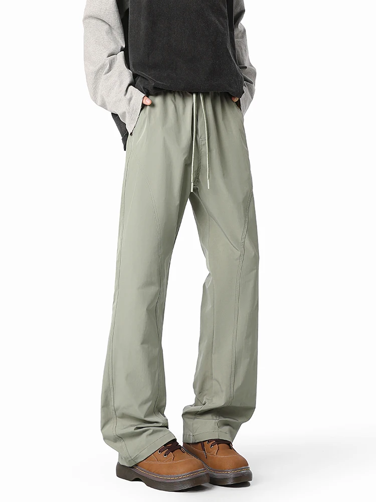 

Qui Dry American Sle Color Men's Summer Thin Straight Leg Wide Leg Casual Sports Long Trousers Polyester Fiber