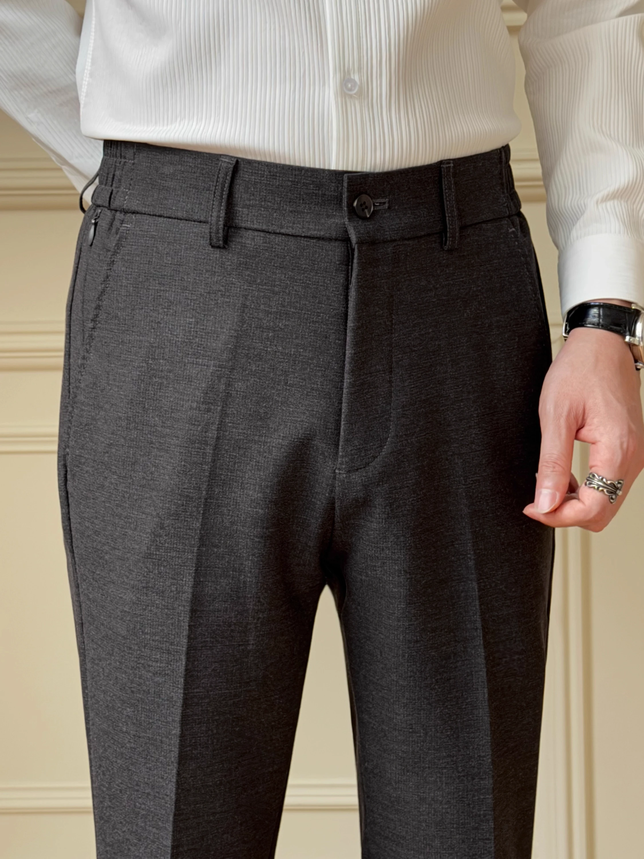 Business Casual Men's Slim Fit Trousers Fashionable New Style Autumn High-End West Pants Versatile Commute Casual Pants