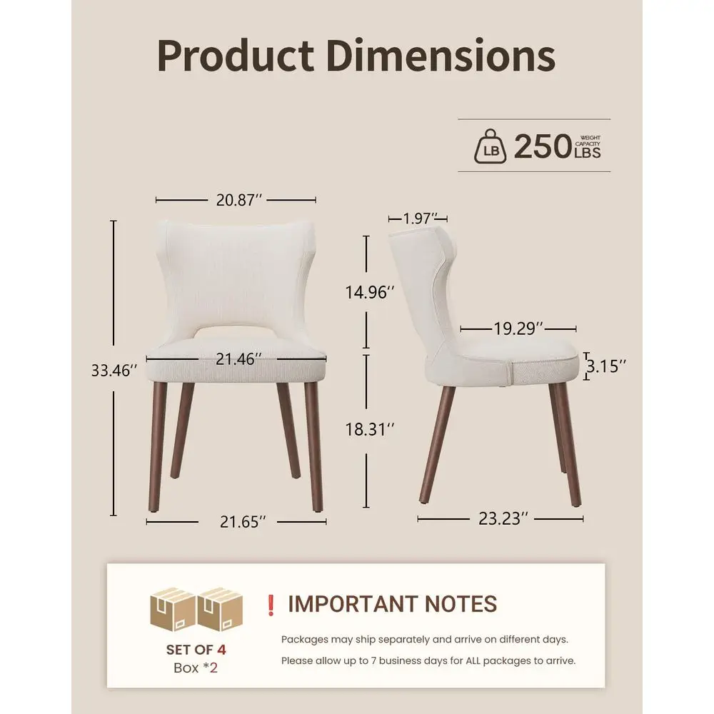 مجموعة من 4 كراسي خشبية لتناول الطعام في المزرعة، وكراسي مطبخ منجدة حديثة للمطاعم والمقهى، باللون البيج #2