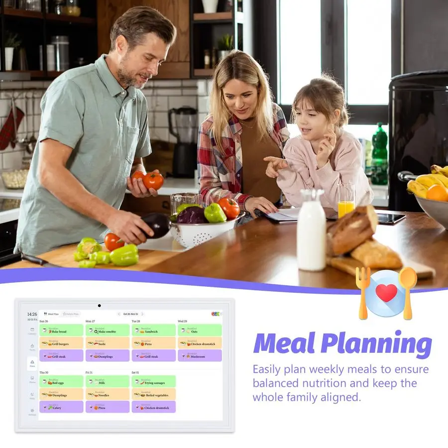 15,6 inch digitale kalender, elektronische kalenderklusjesschema, slimme kalenders muur 1920 1080 Full HD interactief IPS touchscreen
