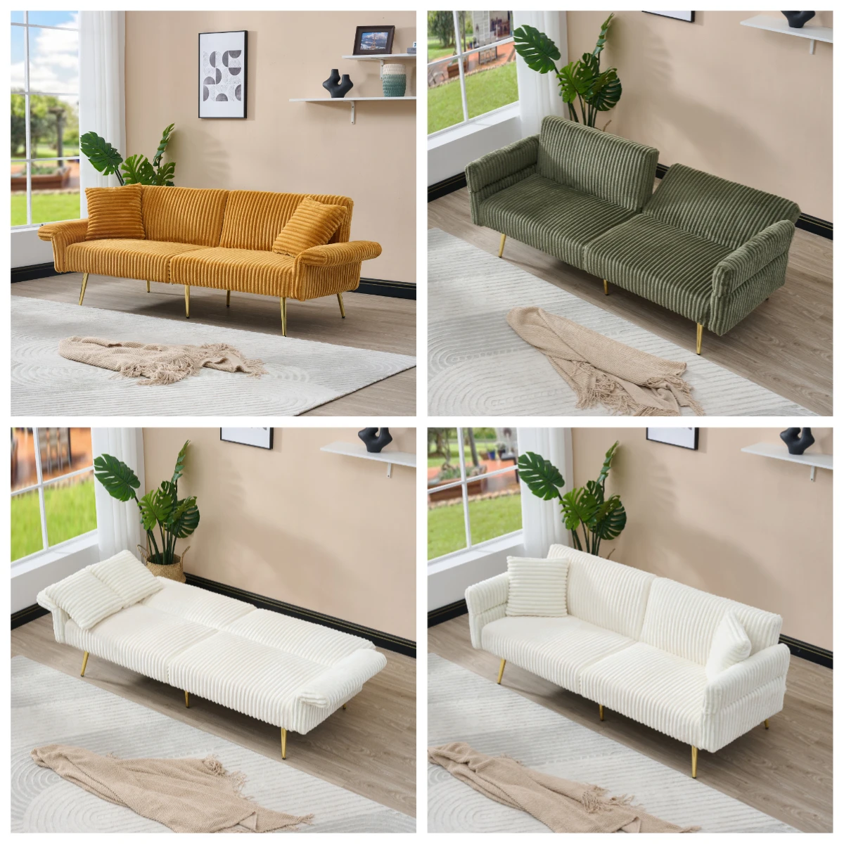 79 Inch Corduroy So… - image