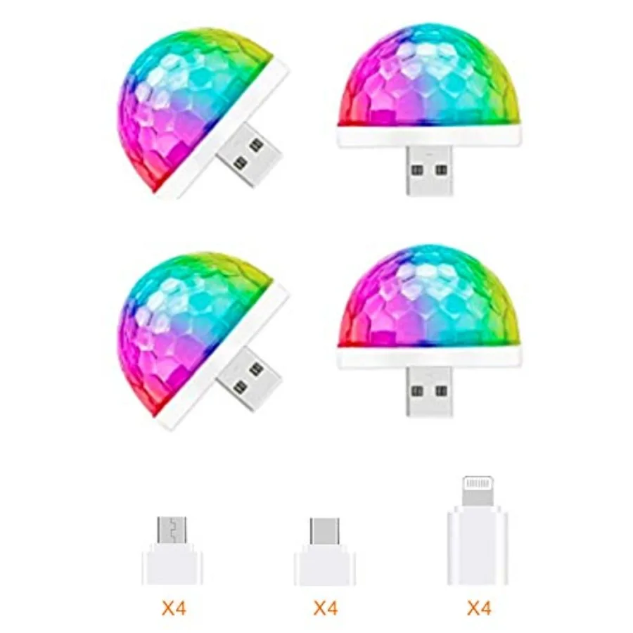

USB Mini Disco Stick, Multi-coloured LED Atmosphere Stick, Sound-Activated Magic Strobe Party Light for Home and Room Dance Par