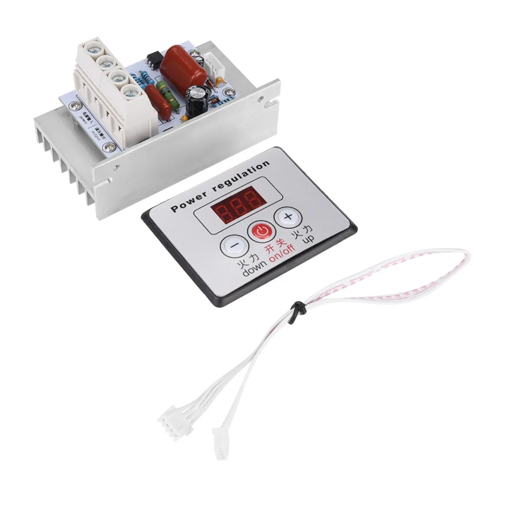 

Регулятор напряжения SCR 10000 Вт, 220 В переменного тока, 80 А, цифровой контроллер скорости, простая установка, высокомощный термостатический модуль для электродвигателей