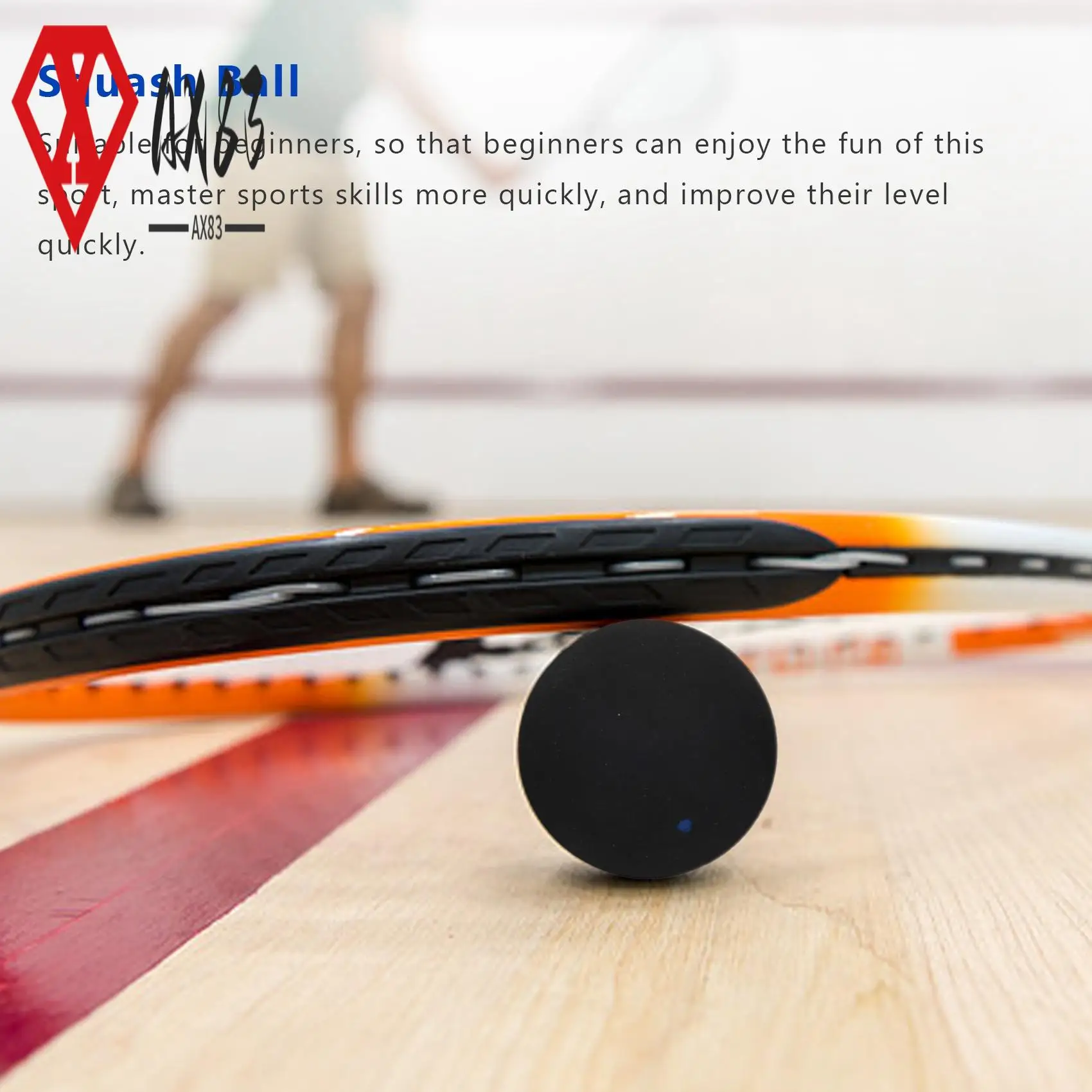 

AX83-Squash Ball Blue Dot Fast Speed Sports Rubber Balls Professional Player Competition Squash(3 Pcs)