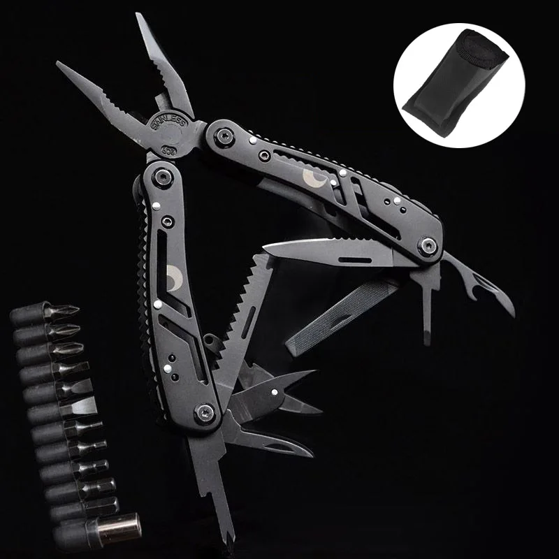 Alicate de Faca de Bolso de Multifuncional Alicate de Dobramento Multi-ferramenta Mini Portátil Dobrar Ferramentas de Reparo Multiuso ao ar Livre Aço Inoxidável