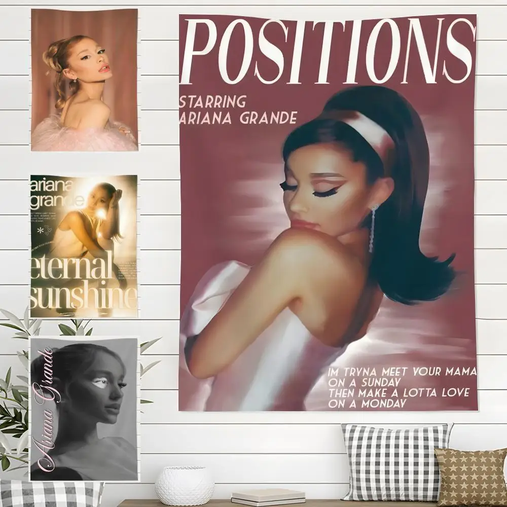 Singer A-Ariana Grande Wandteppich für den Innen- und Außenbereich, Wohnzimmer, Schlafzimmer, Terrasse, langlebig, vielseitig einsetzbar, für den ganzjährigen Einsatz