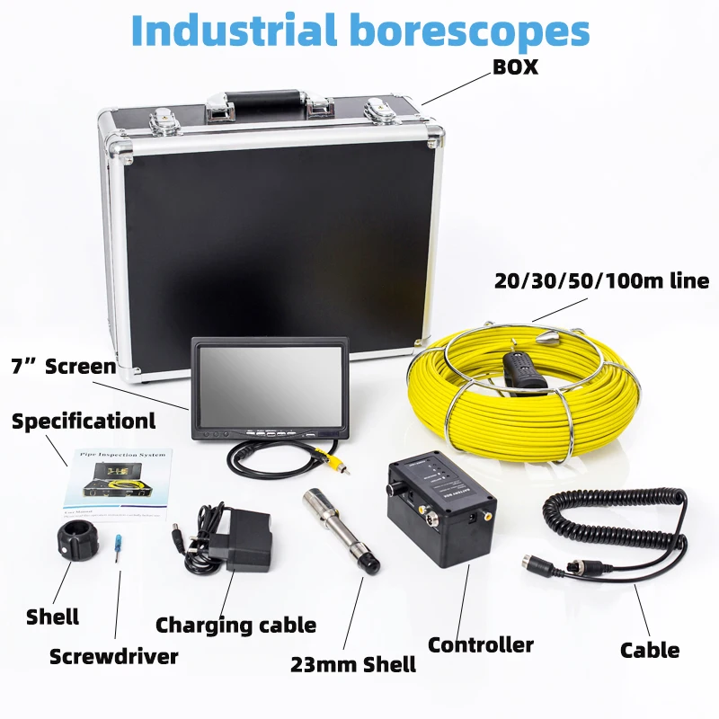 7-Inch Hd Industriële Pijp Endoscoop Camera Riool Waterdichte Riolering Detectie Pijpdetectie Detector (Gratis 8Gbsd Kaart)