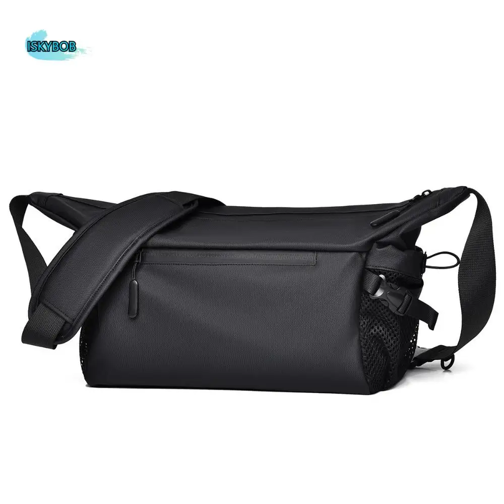 

Многоцелевая водонепроницаемая нагрудная сумка большой емкости, корейская простая мужская сумка на плечо, повседневная сумка почтальона на молнии для телефона, велосипедная сумка