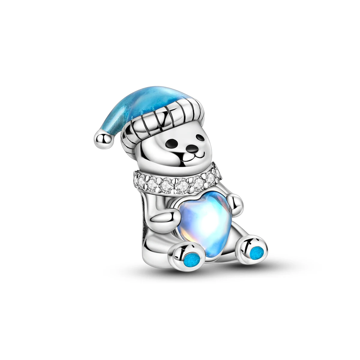 Charms Original 925er Silber, blaue Perlen, passend für Armband-Anhänger, DIY für Damen, edler Schmuck