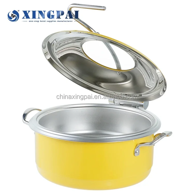 XINGPAI factory direct sale chafing dish pour buffet yellow color food warmer sets chafing dish electric heater