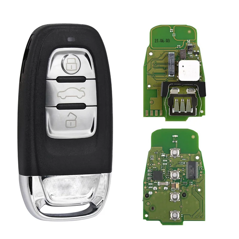 Chave remota do carro esperto para Audi, chave do botão 3, Keyless Go, A4, S4, A5, S5, Q5, A6, PCF7945A, 315MHz, 8T0, 959, 754J, CN008080