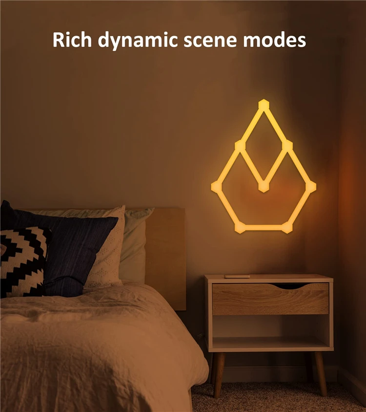 FUNN016 RGB Smart Constellation Wall Lights Multicolor Segmented Control Game Music Sync AlexaGoogle Assistant LED Bars