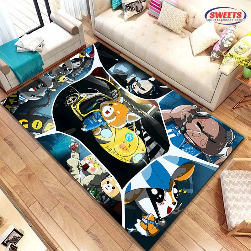 3D HD Printing Sanrio Aggressive Retsuko Cartoon Carpet for Living Room Bedroom Mat Sofa Doormat Floor Rug Anti-slip Decor Gifts