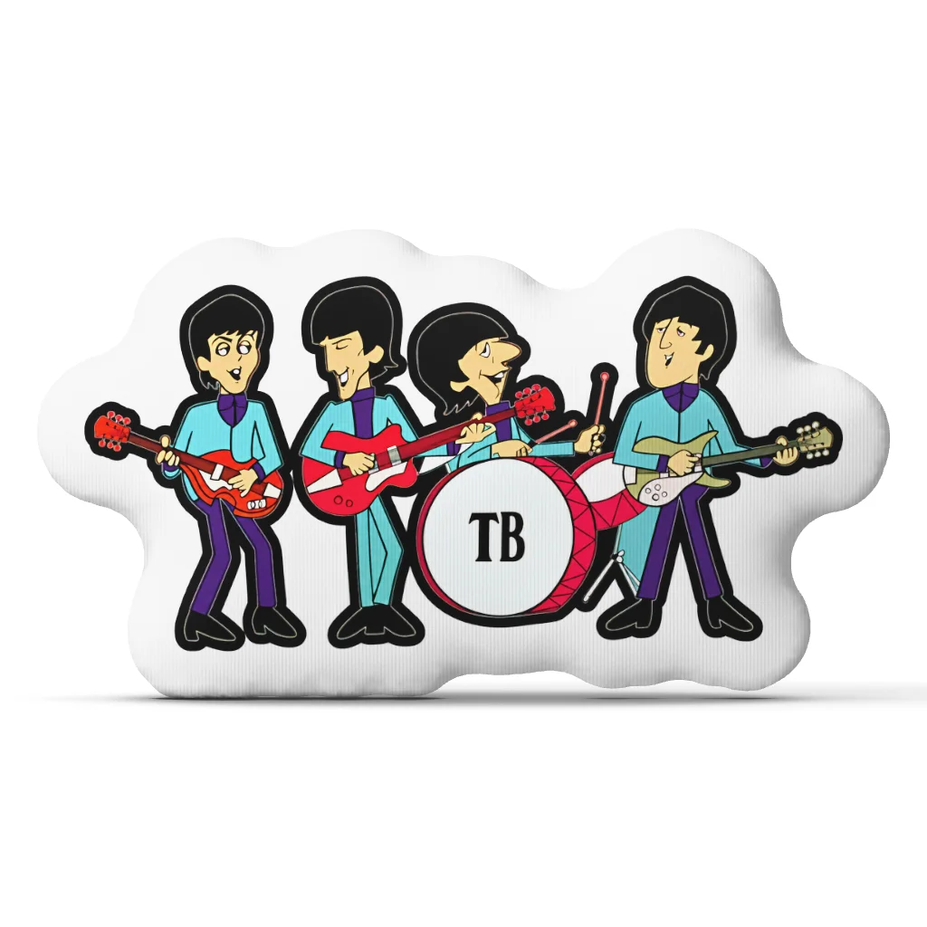 The Beatles Cartoon Band Shaped Pillow Stuffed Cushion Throw Pillow Classic Rock Music Fan Gift Sofa Home Decor Living Room