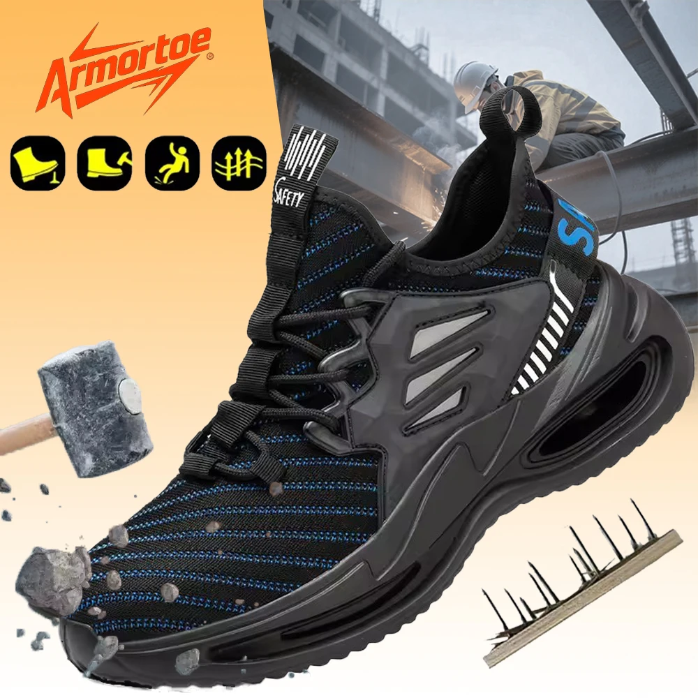 

ArmorToe Four Seasons Models Steel Head Anti-smash Anti-stabbing Safety Shoes Non-slip Breathable Work Shoes #Armor2722