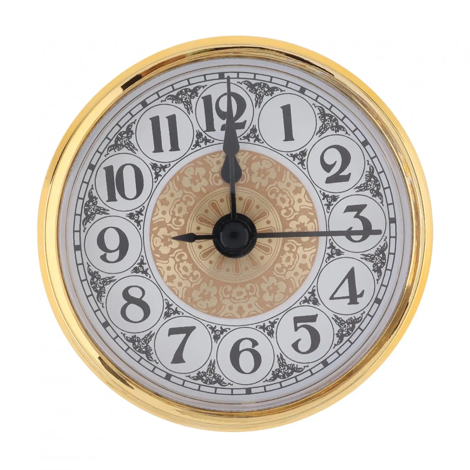 70mm Diameter Round Quartz Arabic Numerals Clock Insert for DIY Crafts/Replacing Clock Face,Fit 2.4Inch 61mm Diameter Hole Clock