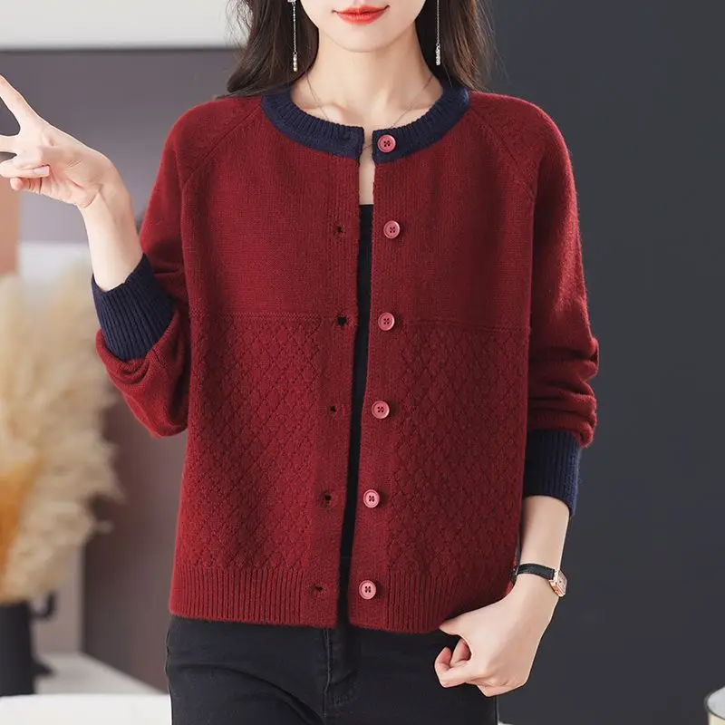 جديد تريكو البلوز سترة للنساء ربيع الخريف طويلة الأكمام أعلى الحياكة ملابس امرأة سترة سترة معطف قصير الإناث