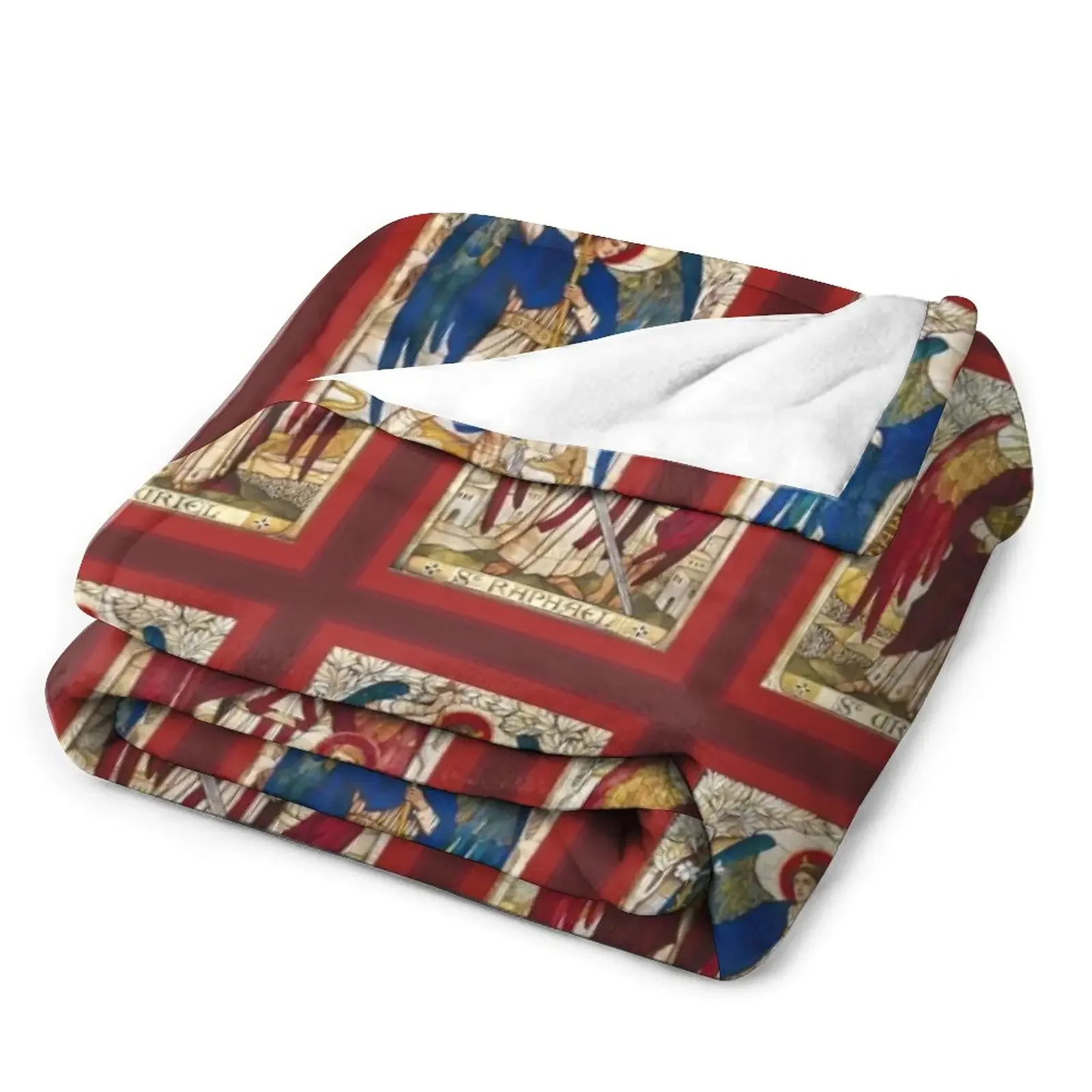 بطانية منقوشة من الفانيلا ، بطانية من الفانيلا الناعمة ، سانت مايكل ، رافاييل ، أرخانجيل ، ملاك #3