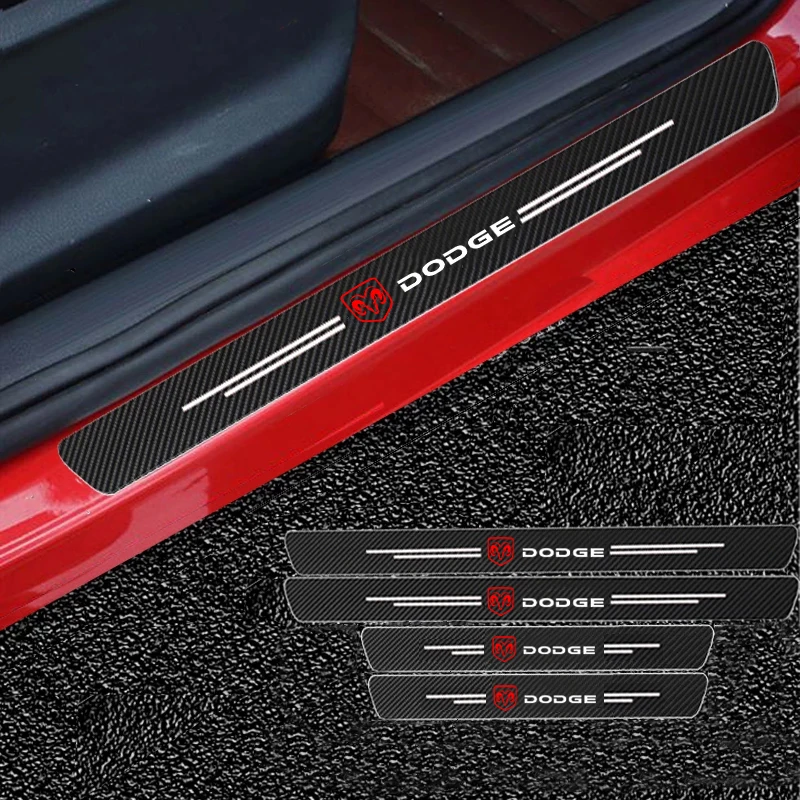 Carbon Fiber Car Trunk Bumper Protective Sticker for Dodge SRT NITRO Durango Caliber Viper Coolway CARAVAN JOURNEY Accessories view 3