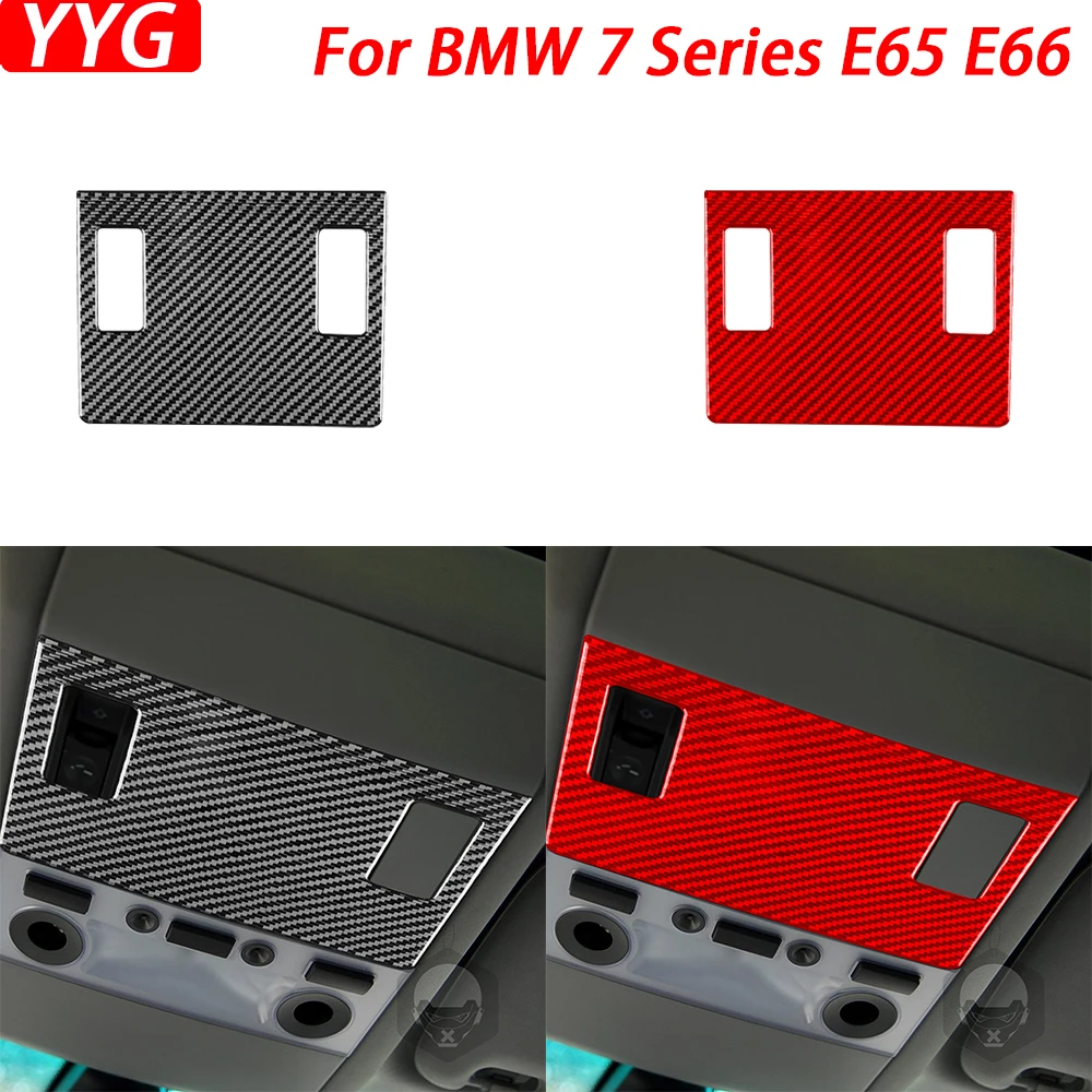 For BMW 7 Series E65 E66 2002-2008 Carbon Fiber Sunroof Switch Control Panel Decorative Cover Car Interior Accessories Sticker