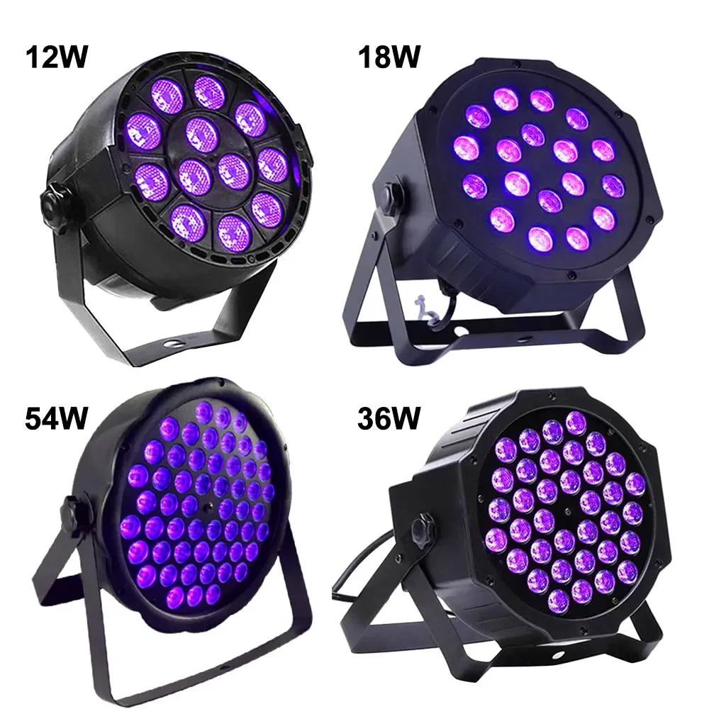 54W LED Disco UV Violet DMX Stage Par Light Pro Dj Projector Ultraviolet Black Light for Birthday Party Pub Club Body Paint Neon