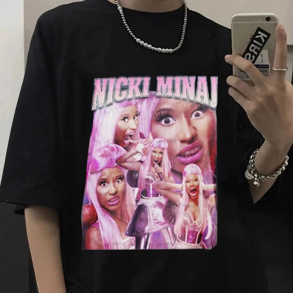 Singer Nicki Minaj Graphic Pirnt T-shirts Hip Hop Aesthetics Short Sleeve Loose Couple T-Shirt Casual Harajuku Tshirt Oversized