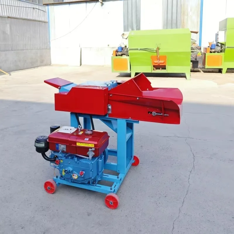 Small grass chopper animal feed cutting grinder corn straw chaff chopper for pigs and chickens