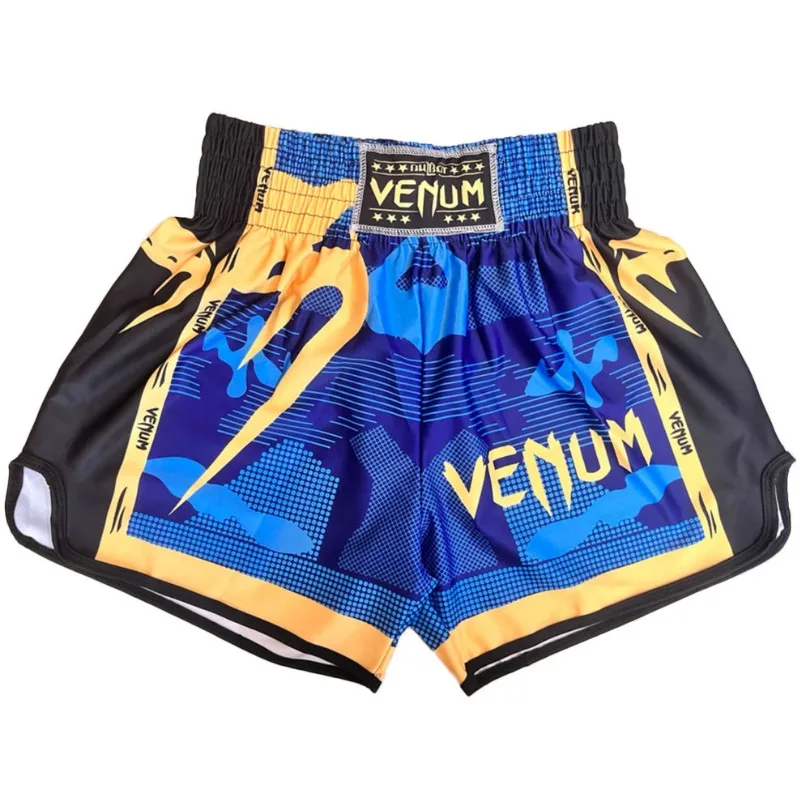 Shorts esportivos masculinos com estampa camuflada, boxe, secagem rápida, treinamento abrangente, academia, treino