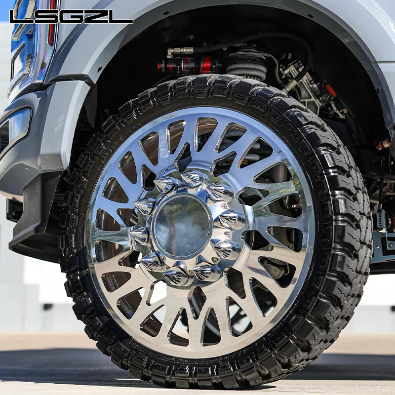 LSGZL 10x225 8x180 8x170 8x6.5 6x5.5 6x139.7 Custom Polished Dually Wheels 22 24 26 Inch Forged Offroad Truck Wheels for Truck