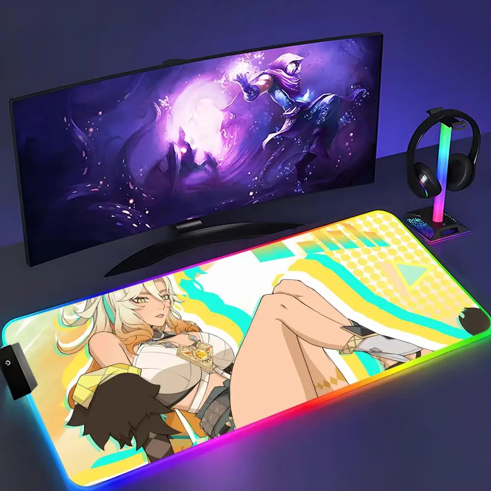 

xilonen Mouse Pad XXL RGB Mouse Pad Kawaii Gaming Accessories Computer keyboard Large Led Desk Mat Backlight Mousepad