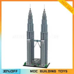 5839PCS Customized Petronas Towers 1:800 Scale Building Blocks Technology Bricks Creative Assembly Education Toy Holiday Gifts