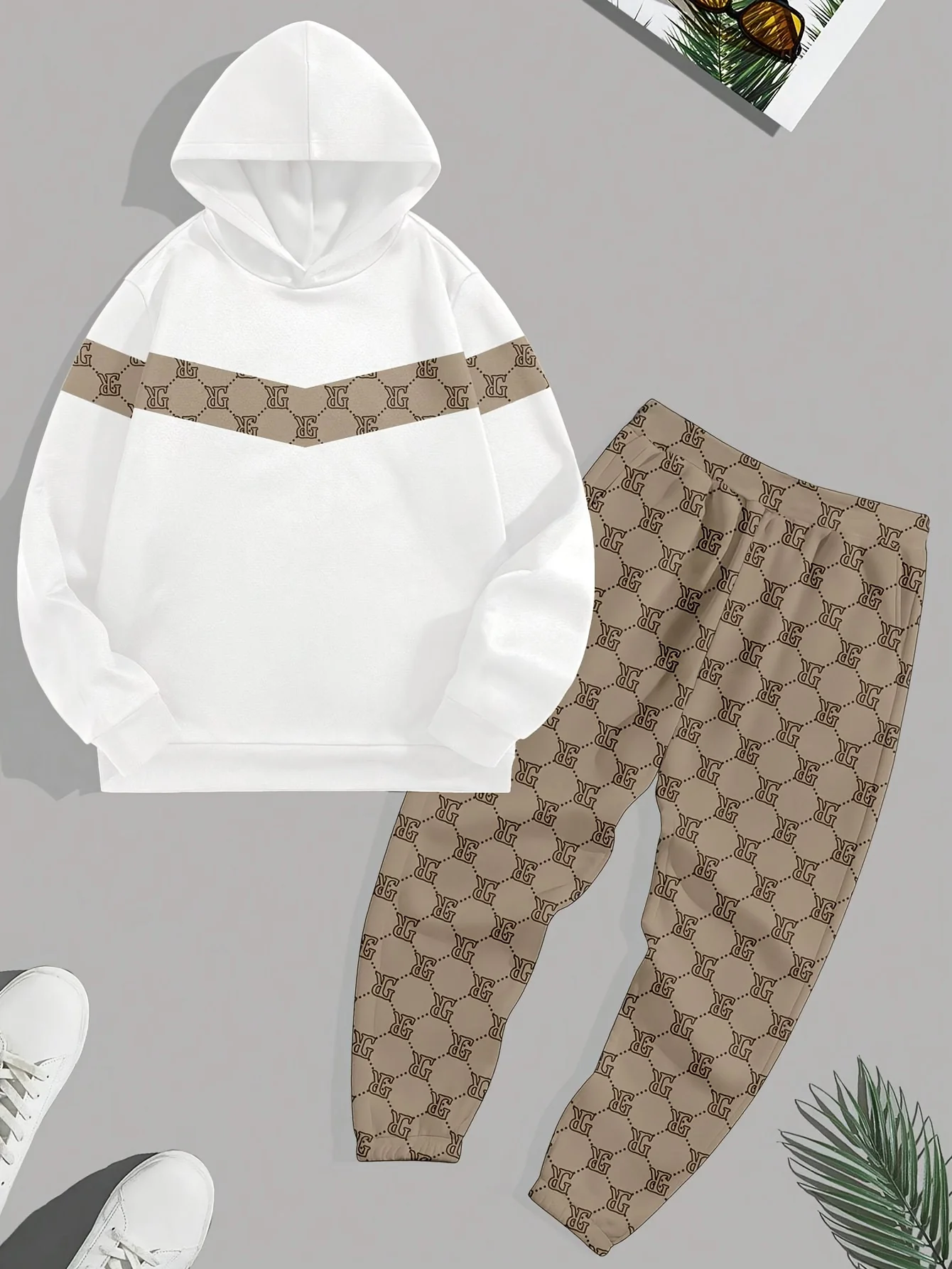 

2025-26, осенне-зимний новый спортивный комплект Y2K, толстовка с 3D принтом, повседневная мужская мода, спортивный комплект из двух предметов