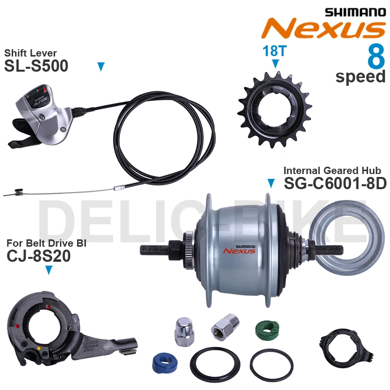 SHIMANO NEXUS C6000 Internal Geared Hub SG-C6000-8C SG-C6001-8D SG