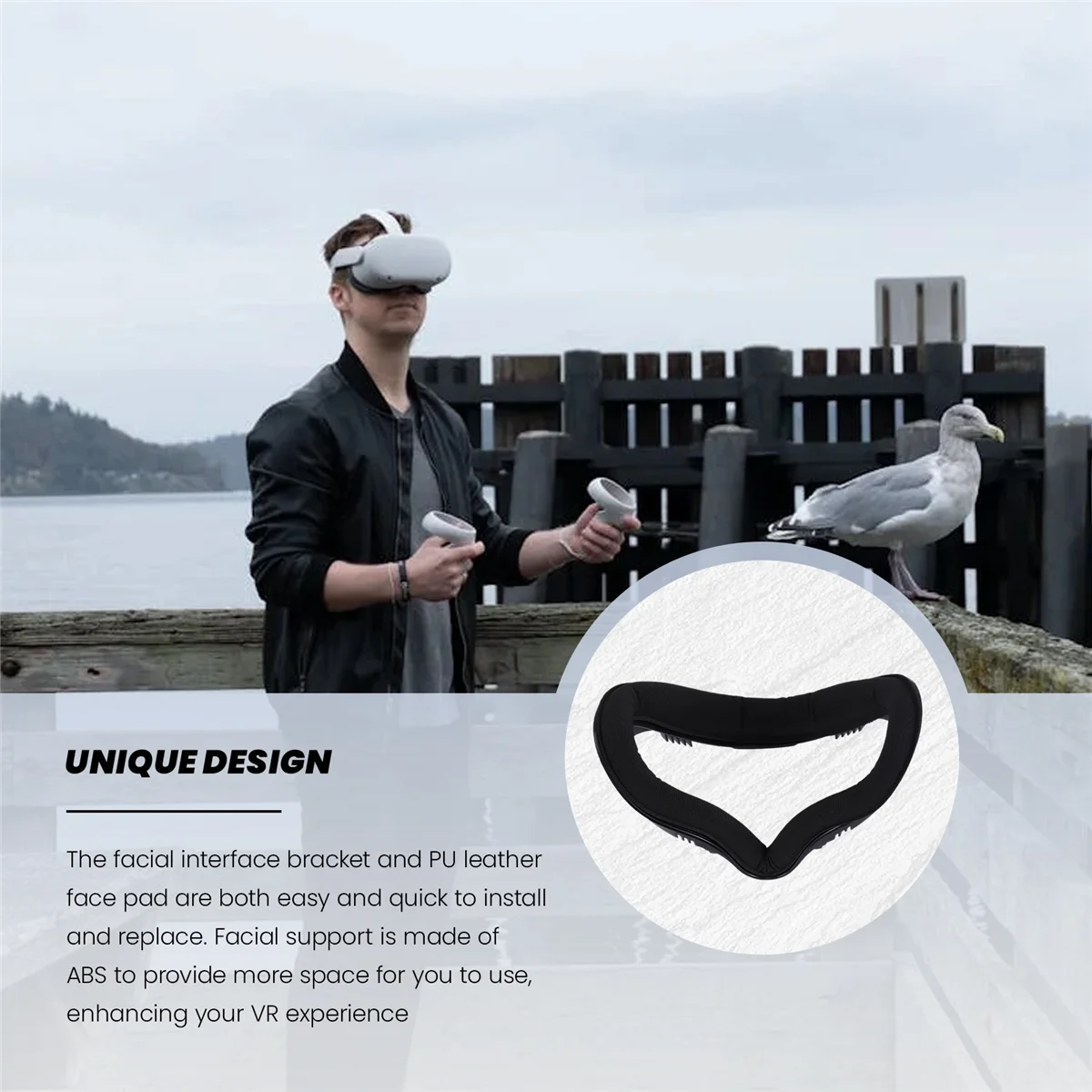 New Breathable Sweatproof Interface Bracket Replacement Parts Soft Cushion VR Facial Pad for Oculus Quest 2