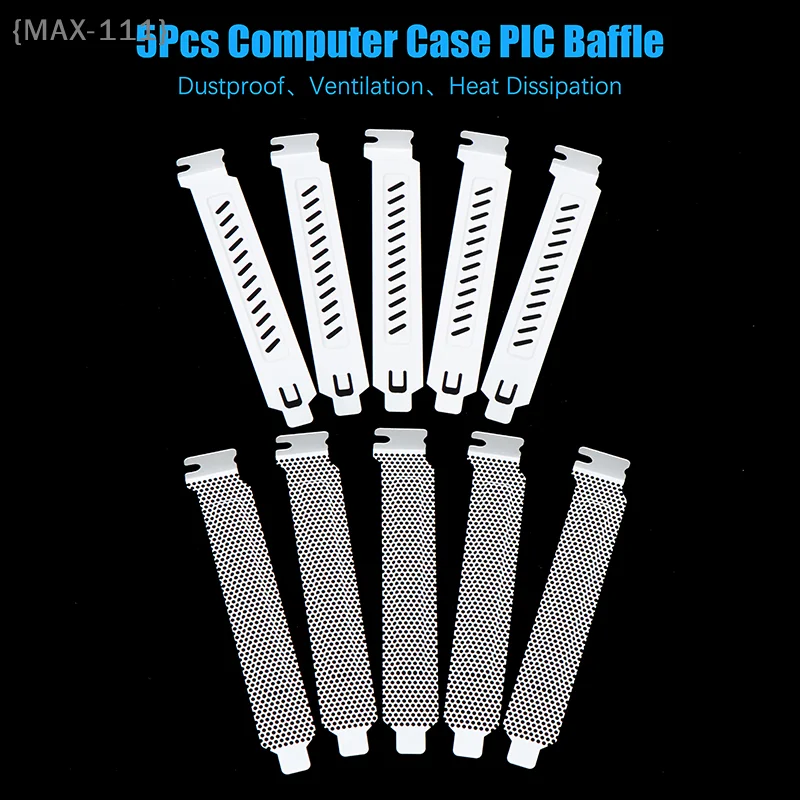 【F2-MAX111】5Pcs PCI Slot Cooling Dust Filter Baffle Cover - Desktop Computer Chassis Ventilation Net for PC Case Airflow