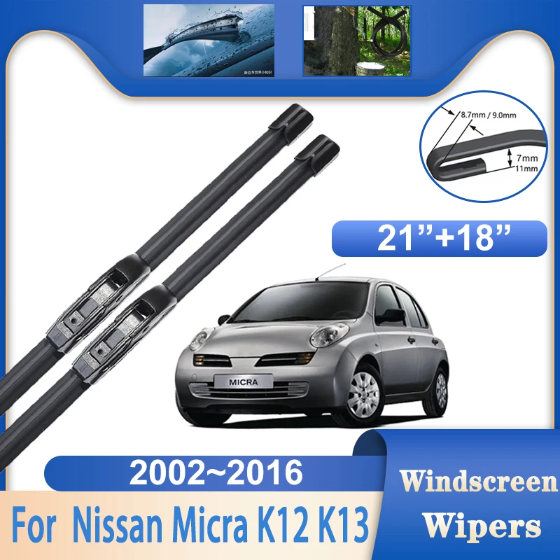 

For Nissan Micra March K12 K13 Accessories 2002~2016 Rubber Window Windshield Windscreen Wiper Auto Rain Brushe Car Wiper Blades