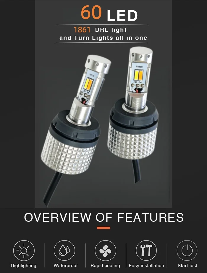 Tcart Car Accessory For Infiniti FX37 FX50 2011 Turn lights 60W 7440 WY21W LED White DRL Daytime Running Lights Turn Signals