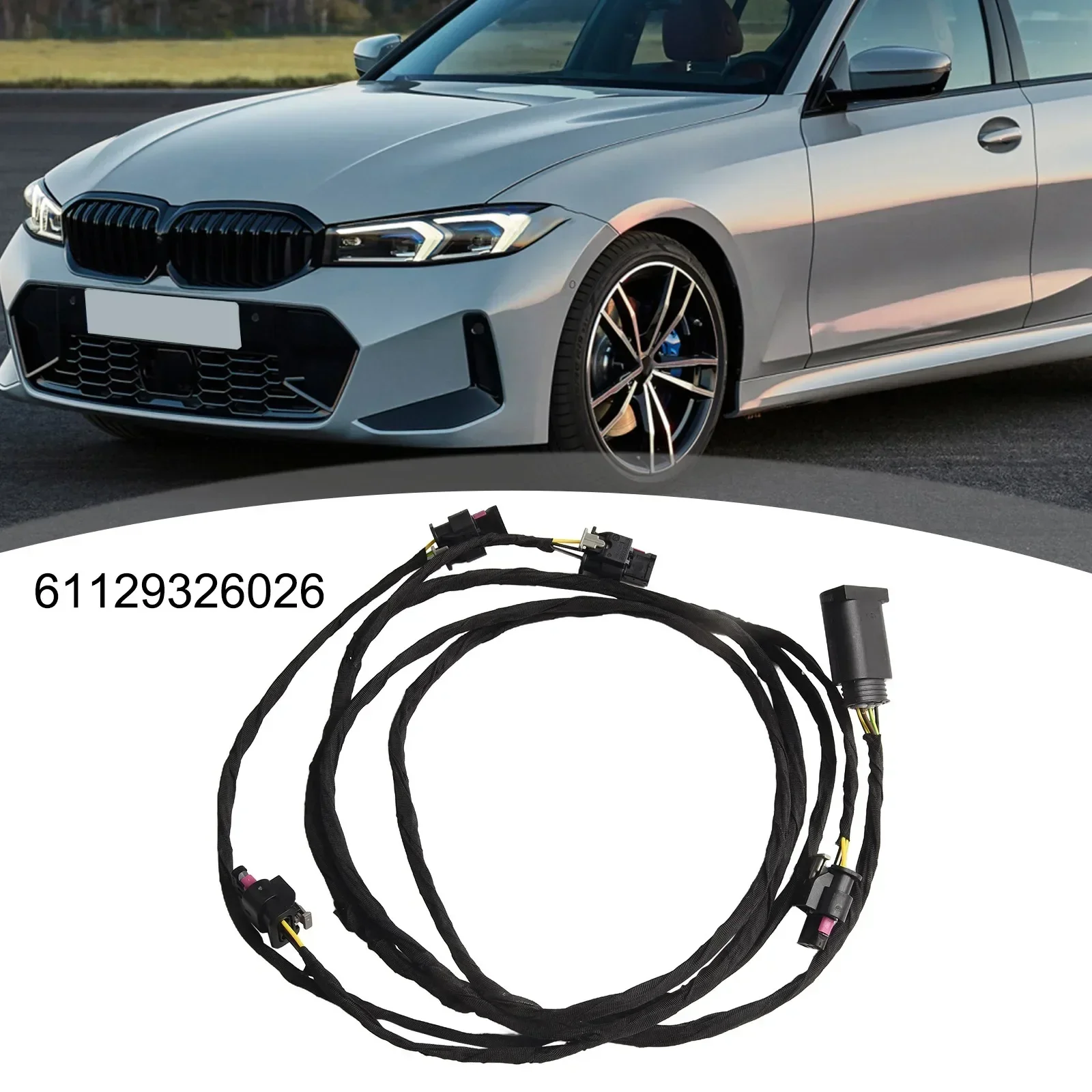 

1PC Black Front Bumper Parking Sensors Harness For BMW F30 F31 F32 F33 61129326026 Replacement Installation ABS Anti-corrosion