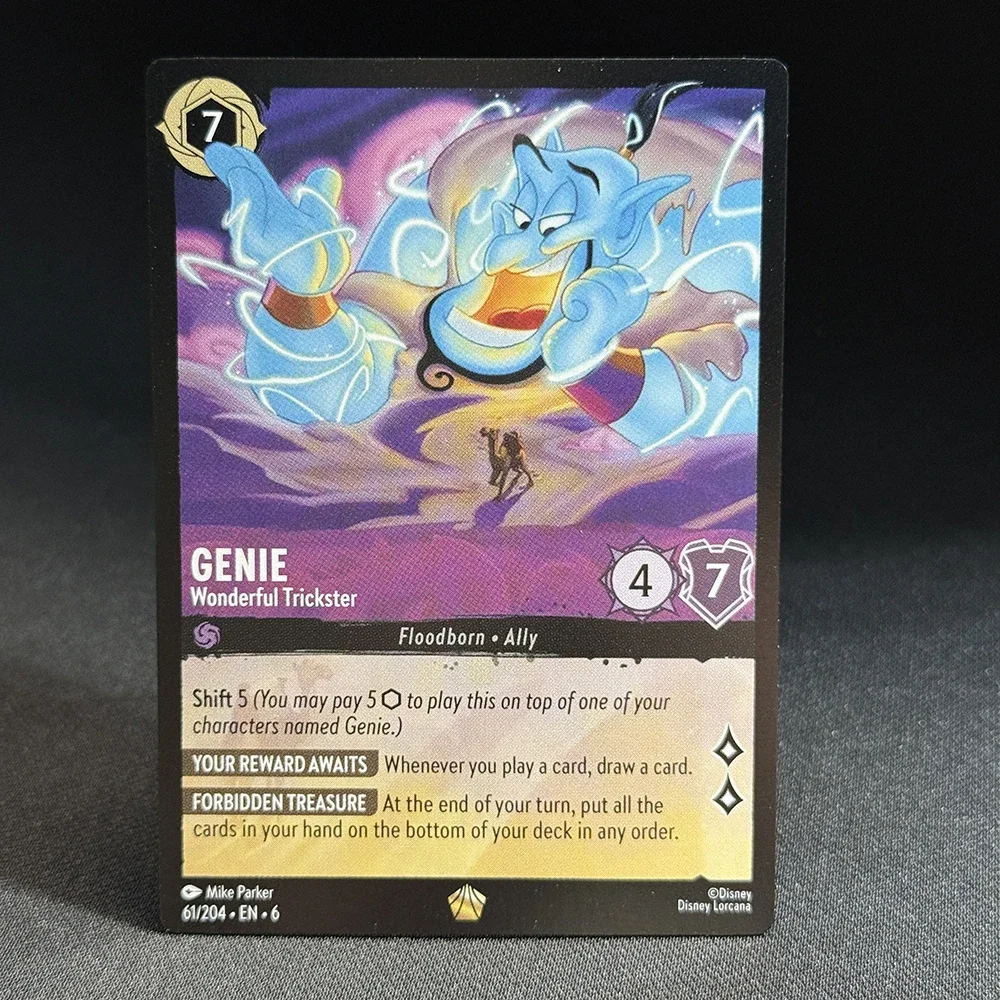 Chapter 6 Lorcana Regular Card Azurite Sea Genie-Wish Fulfilled Maui Oswald Tiana Simba Calhoun None Foil Proxy TCG Game Card