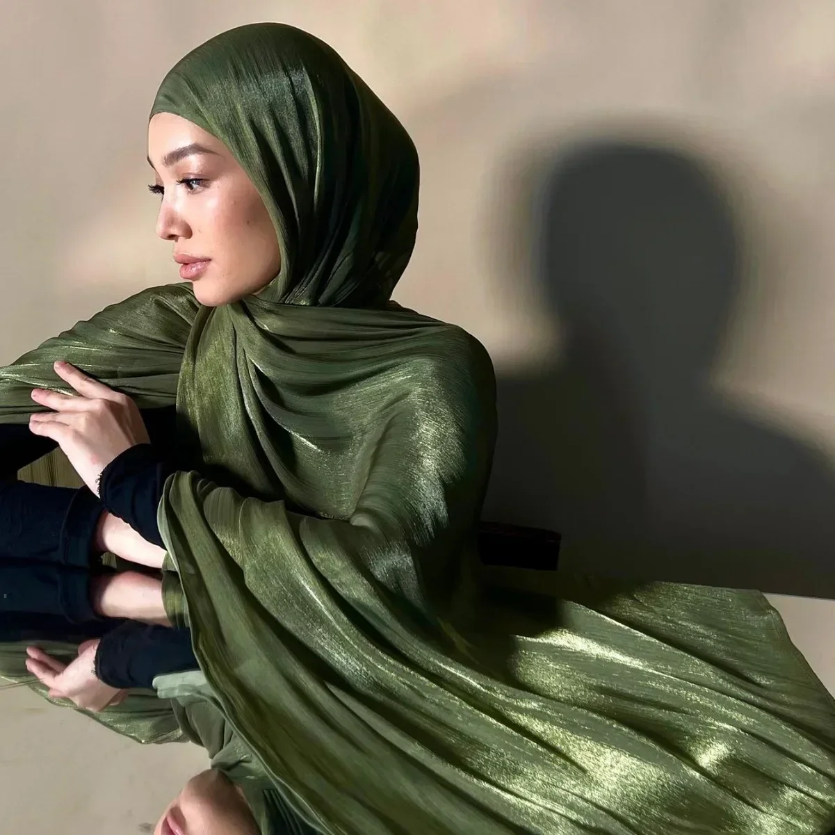 New Shimmer Silk Shawl Premiun Hijab Scarves Muslim Women Veil Headwrap Shinny Headscarf Bandanas Bufanda Foulard Turbante Mujer