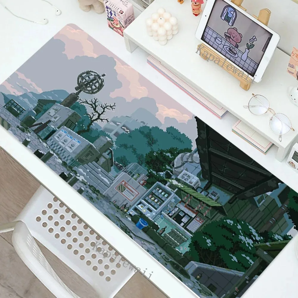 Pixel Art Gaming Mouse Pad XXL Computer Laptop Gamer Extended Mouse Mat Large Anime Mouse Pad Mause Keyboard Kawaii Desk Mat