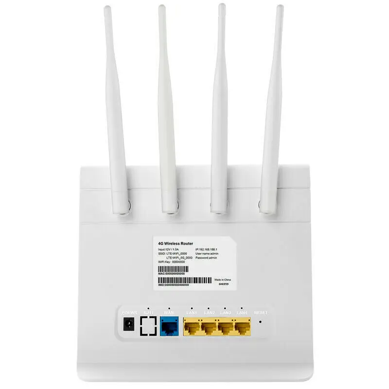 G wireless SIM card LTE WIFI router 2.4G&5G 1200Mbps 4 antenna with RJ11&WPS function OEM Support 32 devices