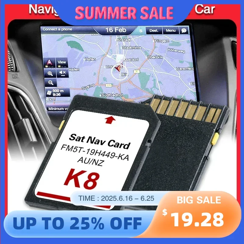 

Nav SD GPS Card Suitable All for Ford Sync2 Screens K8 2022 Navigation System AU NZ Maps 8GB Accessories FM5T-19H449-KA