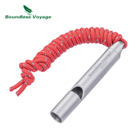 Boundless Voyage Titanium Emergency Whistle Camping Signal Whistle Hiking Coaches Training Sports Keychain Whistle Ti9014O