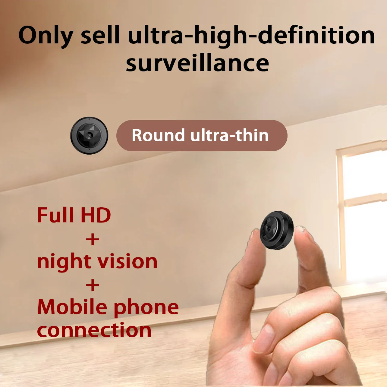 Brand Ultra-High-Definition Surveillance Camera for Home Use, No Need for Power Plug or Installation, Mini Micro Camera with Wifi Connection for Living Room, Room, Office, Car, Remote Use, Universal for Home, Wireless 360-Degree Panoramic View, Non-Mini, Non-Pinhole, Non-Compact, Non-Invisible, Non-Hidden, Non-Concealed view 2