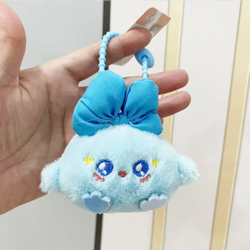 Bonito Stuffed Animals Plush Keychain, Bowknot, frango pingente, mochila ornamento, requintado, presente de aniversário para o amigo