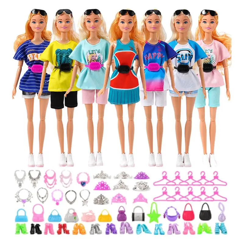 28 Items / Lot Doll Summer Clothes Lover Wear Swimsuits Bikini Female Male Clothing With Accessories For Barbie Swimming Outfits